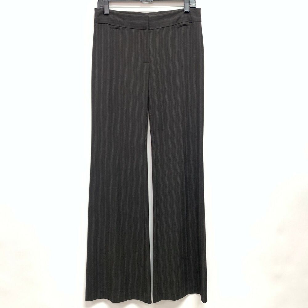 Karen Kane Pants Size 4 Women's Brown‎ w/ Gray Light Brown Pin Stripes Flare NWT
